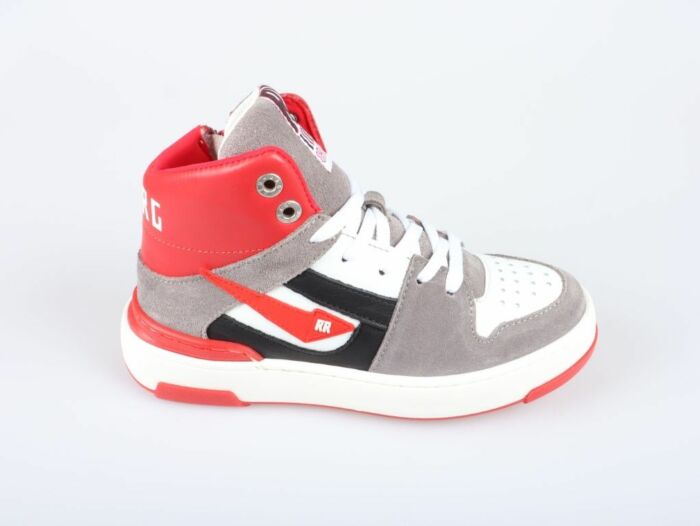 Red Rag 13611-423 basket sneaker grijs/rood suede