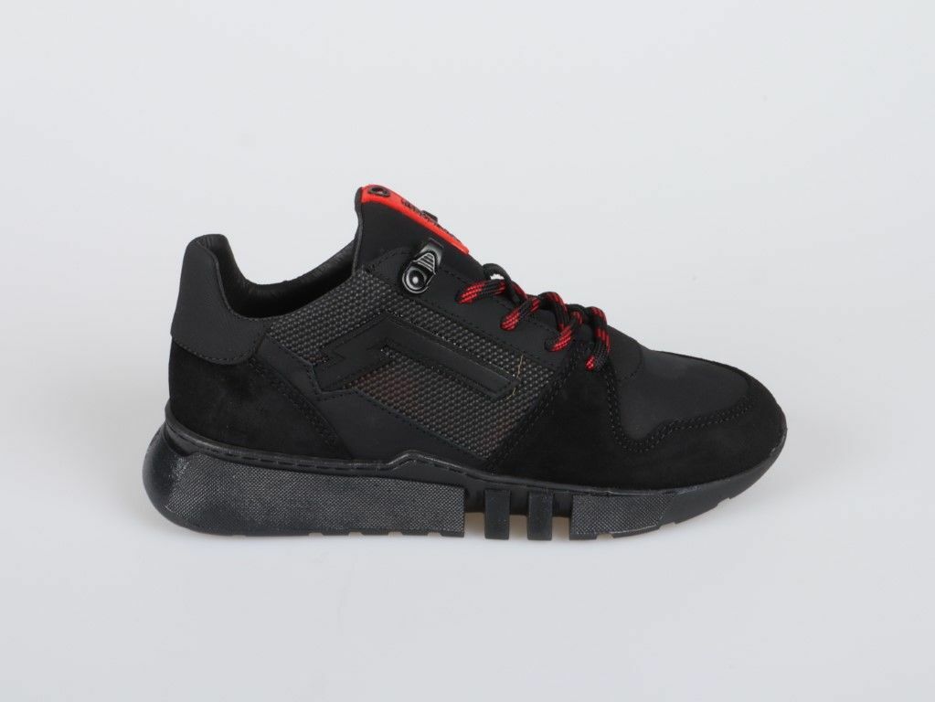 Red rag sneakers zwart sales