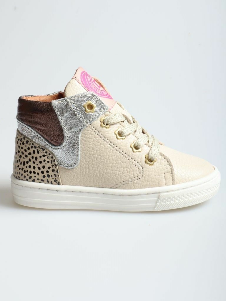 Develab 42942 299 hoge veterschoen beige combi