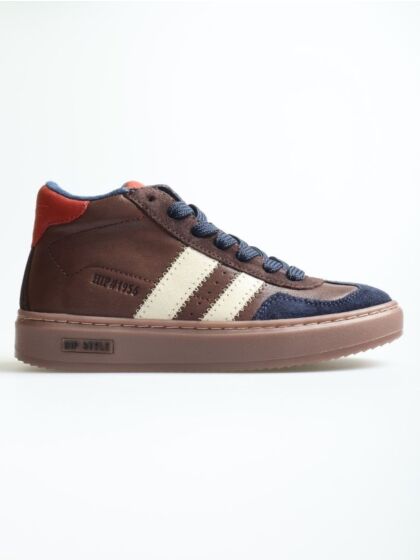 Hip H1404-28CO hoge schoen dk brown combi
