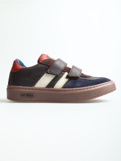Hip H1503-28CO lage schoen dk brown combi velcro