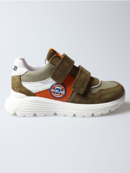 Develab 45799-553 sneaker khaki suéde/orange