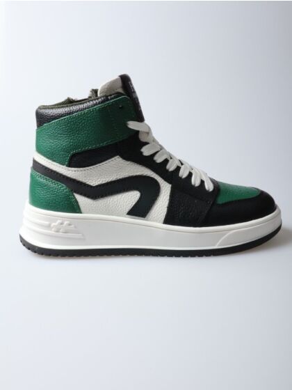 Hip H1012-234-65CO hoge sneaker zwart/groen combi