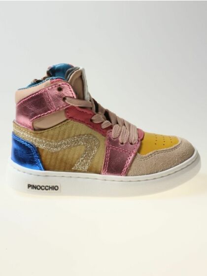 Pinocchio P1665-234-82CO hoge sneaker roze combi