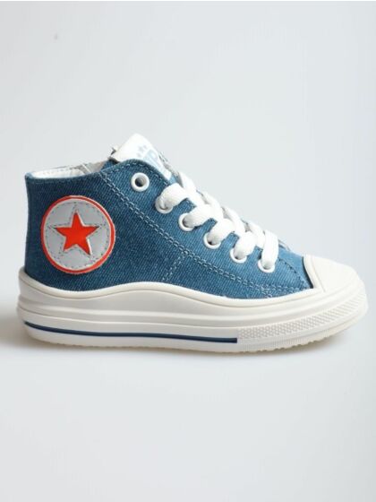 Pinocchio P1544-242-49CO hoge sneaker jeans blauw