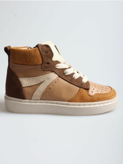 Beberlis 24278-018 hoge veterschoen camel combi
