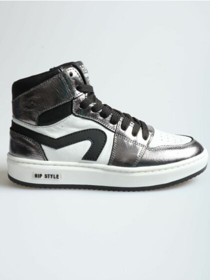 Hip H1765-244-91CO basket sneaker d.zilver