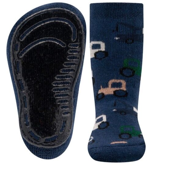 Ewers 221265-1121antislip sok bouwvoertuigen blauw